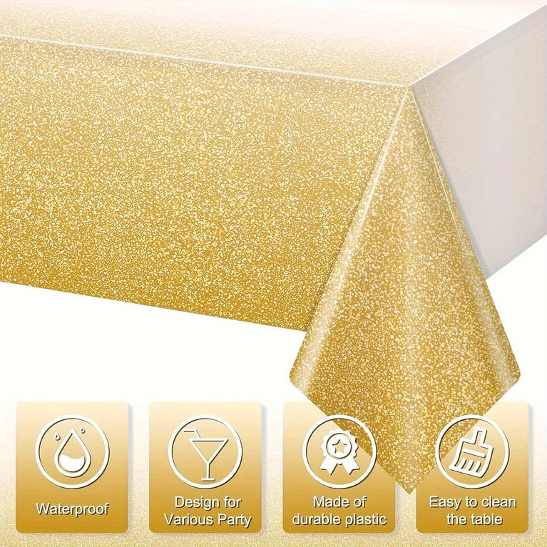 Gradient Gold Disposable Tablecloth for Rectangle Party Tables