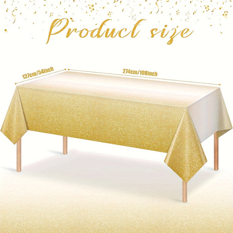 Gradient Gold Disposable Tablecloth for Rectangle Party Tables