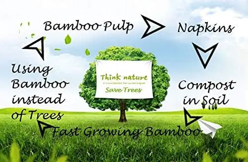 Bamboo Eco-Friendly Dinner Napkins 100% Compostable Soft Absorbent