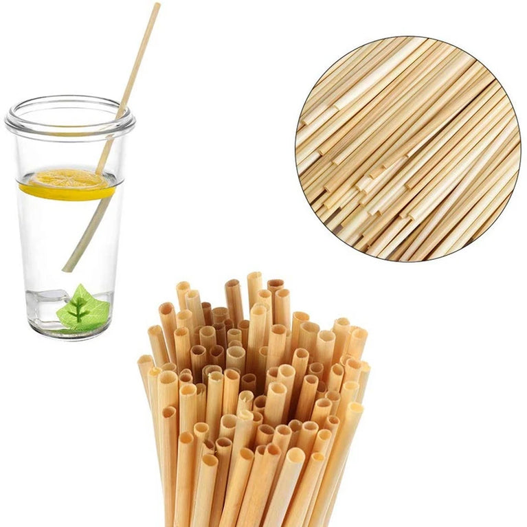 100PCS Disposable Wheat Straw Eco-Friendly Natural Drinking Straws