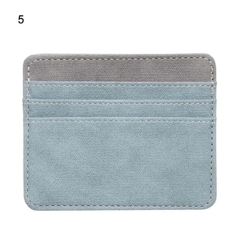 Fashion PU Leather Card Holder | Compact Coin Purse & ID Wallet with Keychain