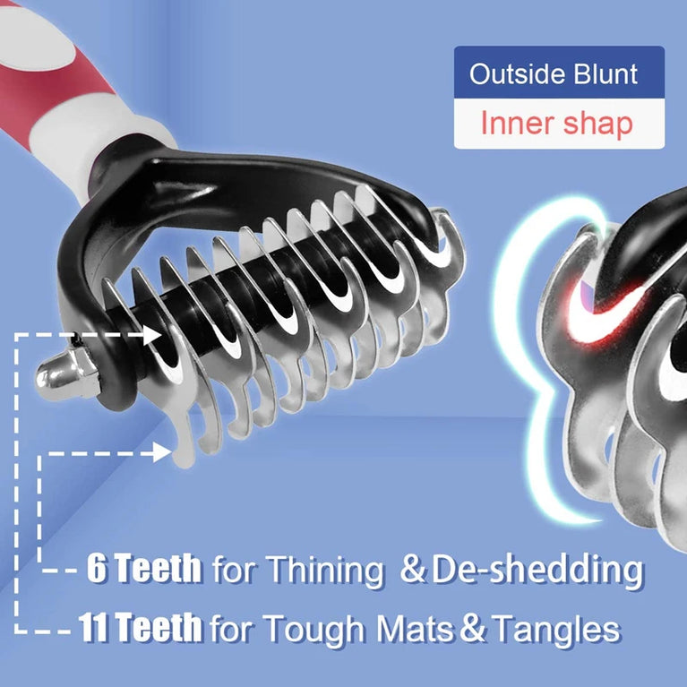 BOLD Professional Pet Deshedding Brush 2 Sided Dematting Cat Grooming
