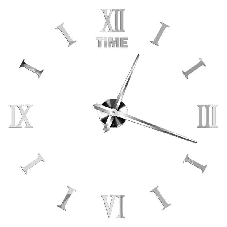 3D DIY Large Wall Clock | Modern Acrylic Mirror Surface Home Décor