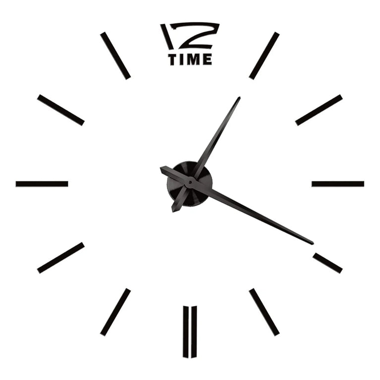 3D DIY Large Wall Clock | Modern Acrylic Mirror Surface Home Décor