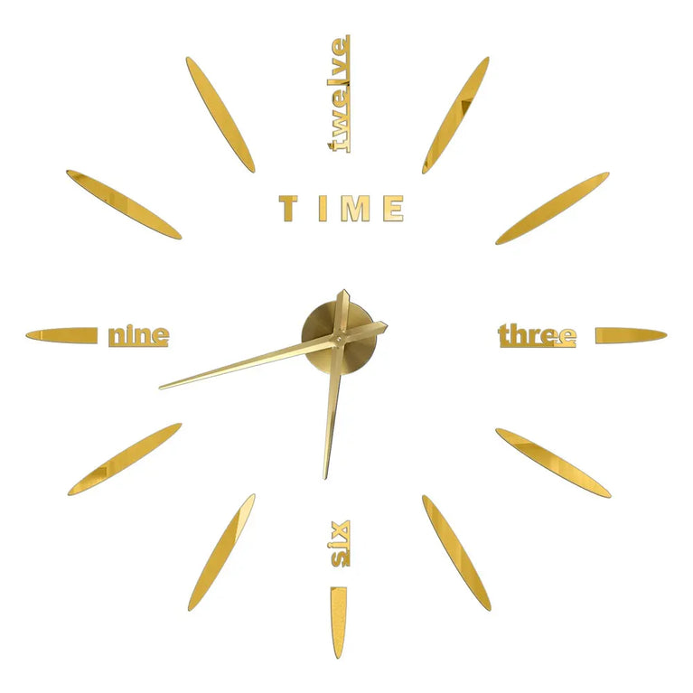 3D DIY Large Wall Clock | Modern Acrylic Mirror Surface Home Décor