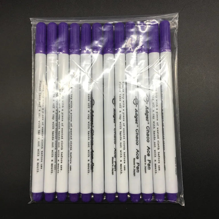 Purple Water-Erasable Fabric Marker Set | 5-Piece Vanishing Pen for Cross-Stitch & Sewing