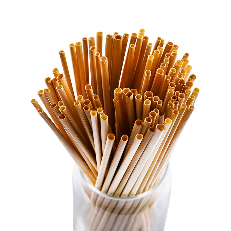 100PCS Disposable Wheat Straw Eco-Friendly Natural Drinking Straws