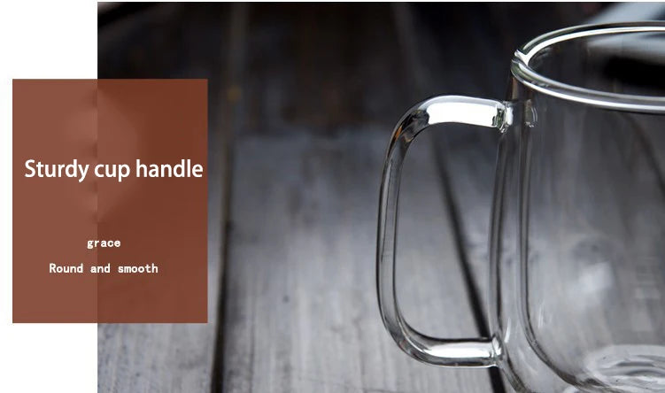 Double-Wall Borosilicate Glass Cup | Heat-Resistant Insulated Drinkware
