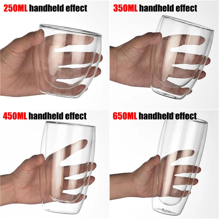 Double-Wall Borosilicate Glass Cup | Heat-Resistant Insulated Drinkware