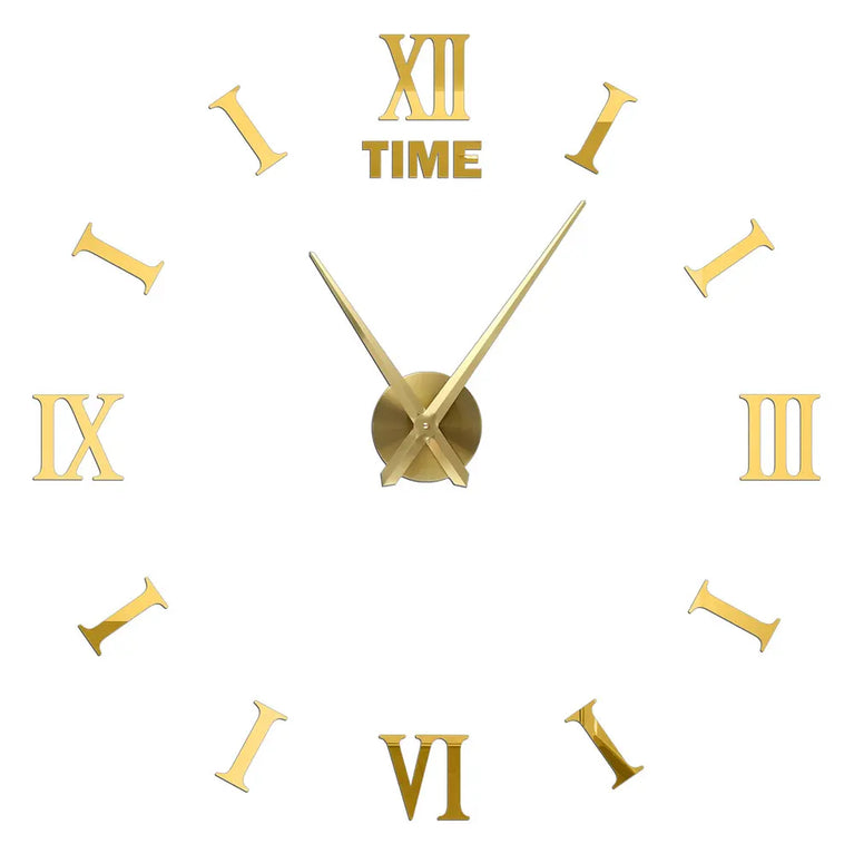 3D DIY Large Wall Clock | Modern Acrylic Mirror Surface Home Décor