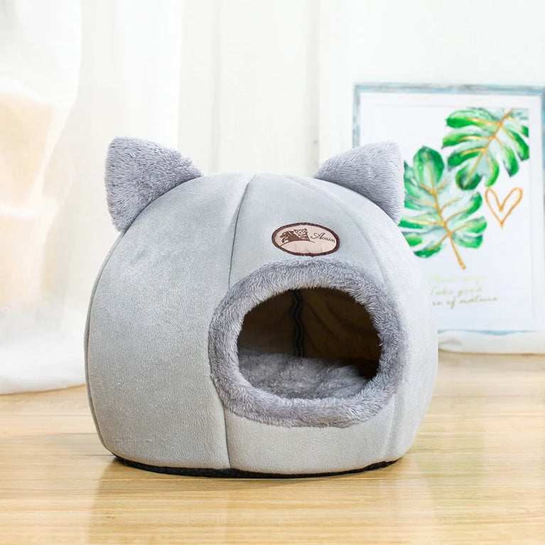 Deep Sleep Winter Cat Bed House Detachable Cozy Cave Nest