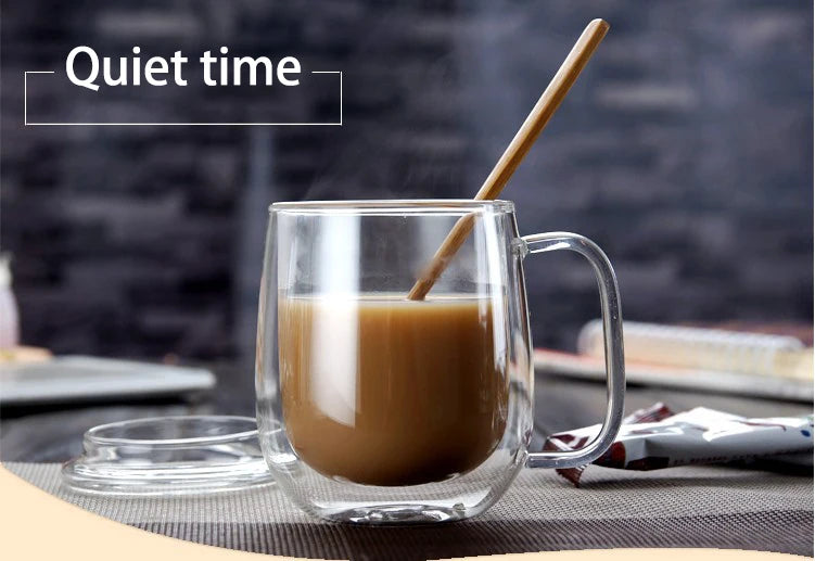 Double-Wall Borosilicate Glass Cup | Heat-Resistant Insulated Drinkware