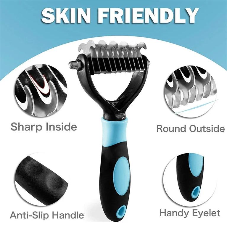 BOLD Professional Pet Deshedding Brush 2 Sided Dematting Cat Grooming