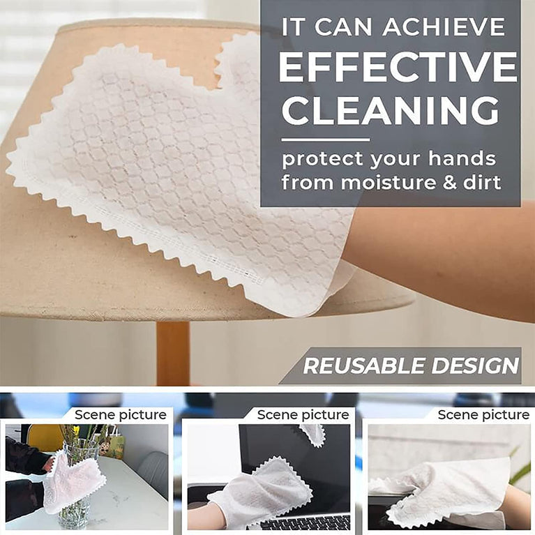 Dusting Gloves Dual-Sided Microfiber Cleaning Mitt for Home Use