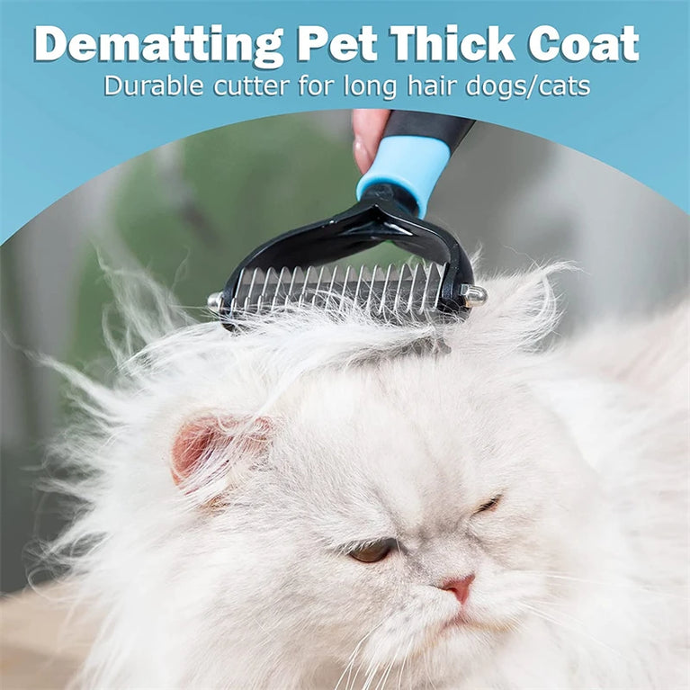 BOLD Professional Pet Deshedding Brush 2 Sided Dematting Cat Grooming