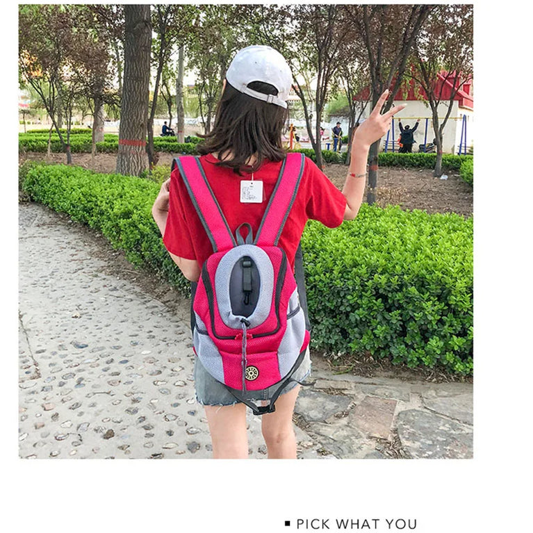 Outdoor Pet Dog Carrier Backpack Front Bag Mesh Double Shoulder Travel Bag