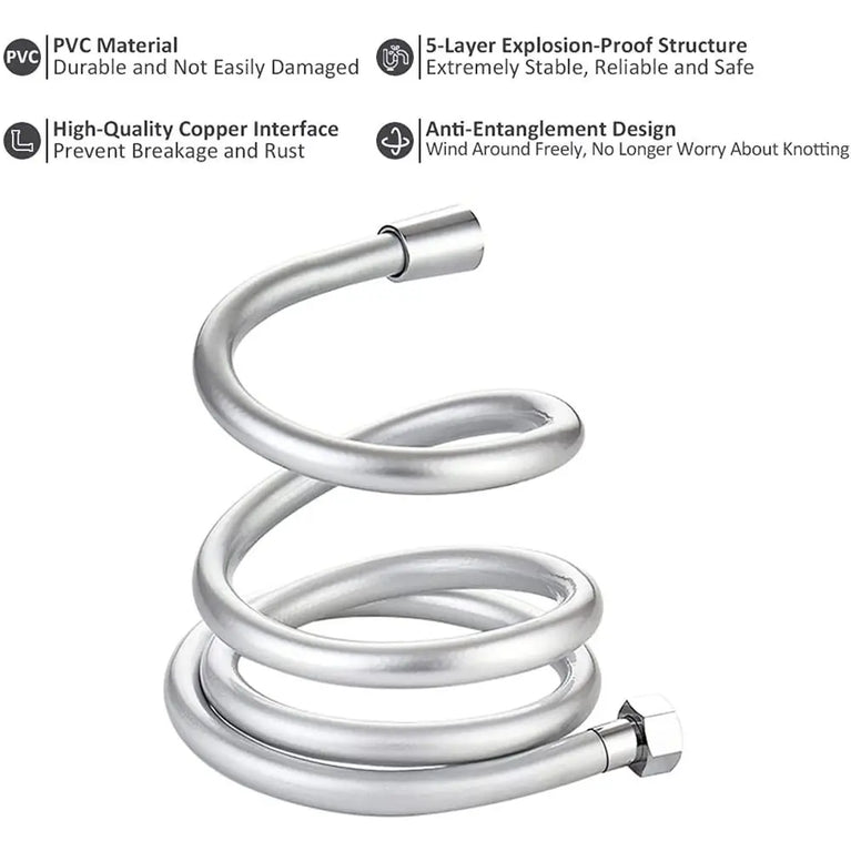 Flexible Handheld Shower Hose | Anti-Winding & Explosion-Proof Bathroom Water Tube