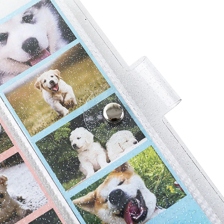 A6 Glitter Photocard Binder | 100-Capacity 2x6 Inch Photo Strip & Bookmark Album