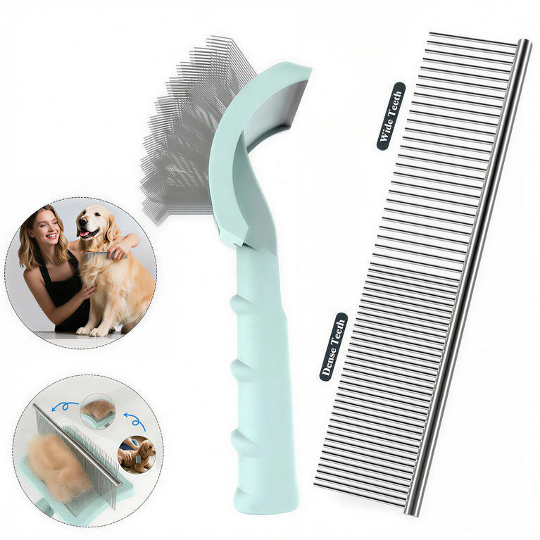 Dog Grooming Comb Shedding Hair Remove Needle Brush Slicker Massage Tool