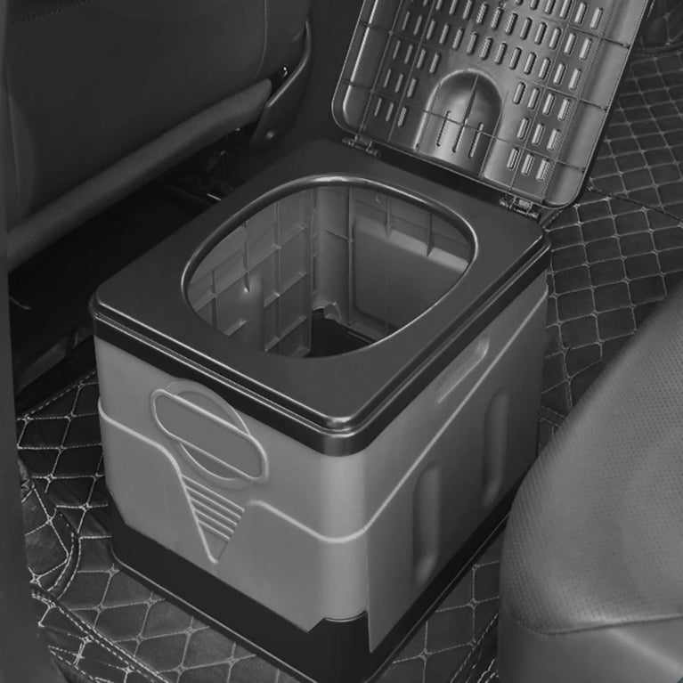 Portable Folding Outdoor Toilet | 300kg Capacity Collapsible Travel Commode & Storage Box