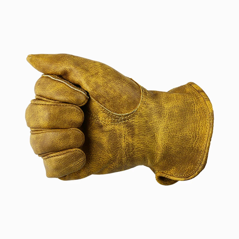 Heavy Duty Cowhide Leather Gardening Gloves Thorn Resistant Work
