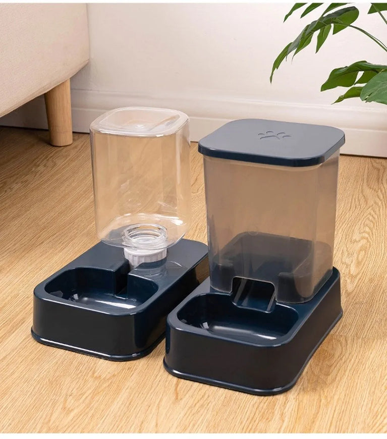 Large Capacity Pet Automatic Feeder 1.5L Food And Water Dispenser Set For Cats