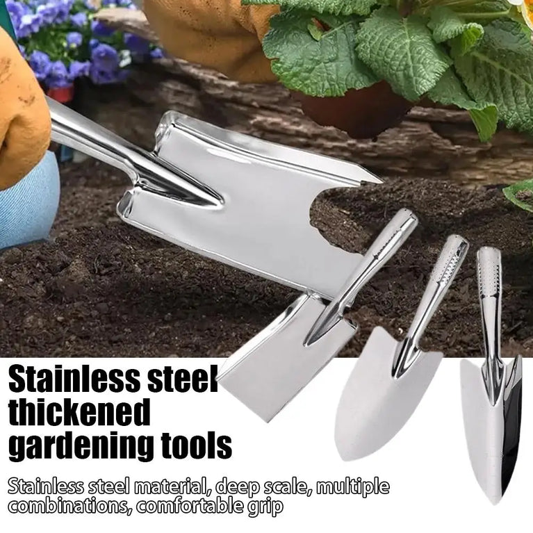 Full Stainless Steel Gardening Tool Set for Digging Planting and Soil Work