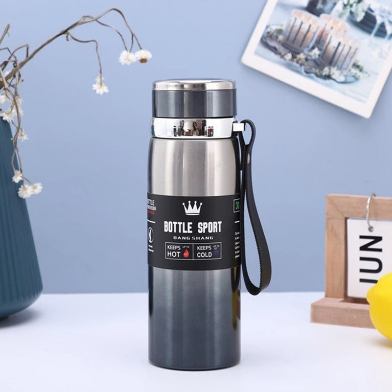 1L Stainless Steel Vacuum Thermal Water Bottle with Handle & Brush Set