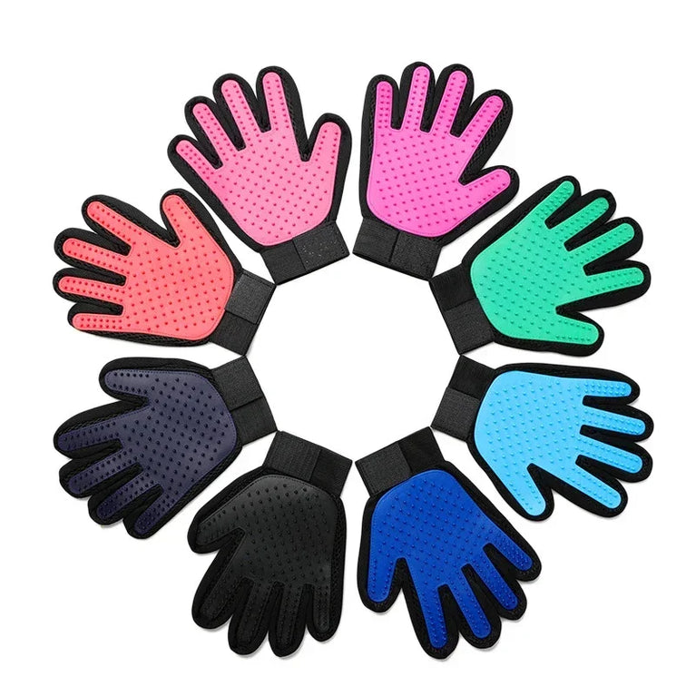 Pet Silicone Grooming Gloves Hair Removal Bath Massage Tool for Cats