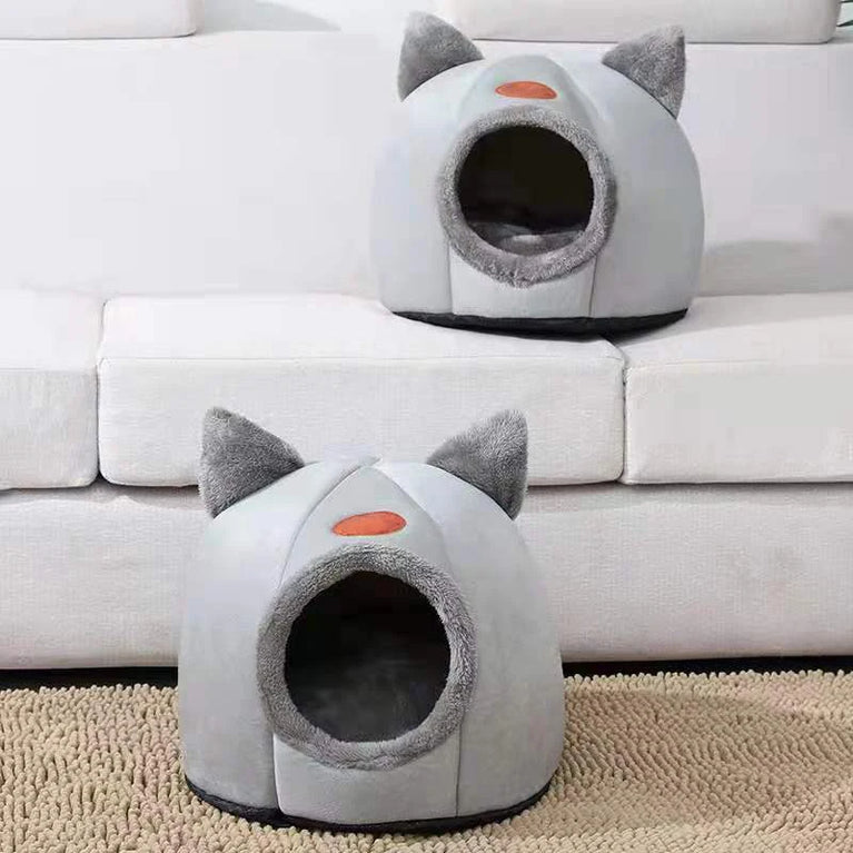 Deep Sleep Winter Cat Bed House Detachable Cozy Cave Nest