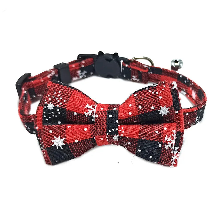 Pet Breakaway Cat Collar Bow Tie Bell Cute Plaid Adjustable