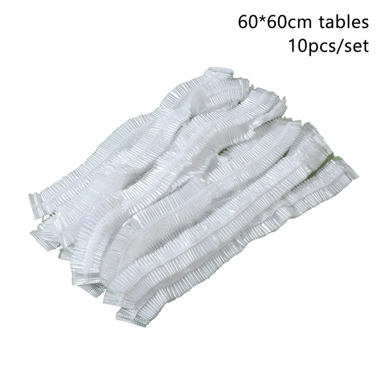 10Pcs Plastic Disposable Tablecloth Elastic Edged Waterproof Table Cover Camping Outdoor