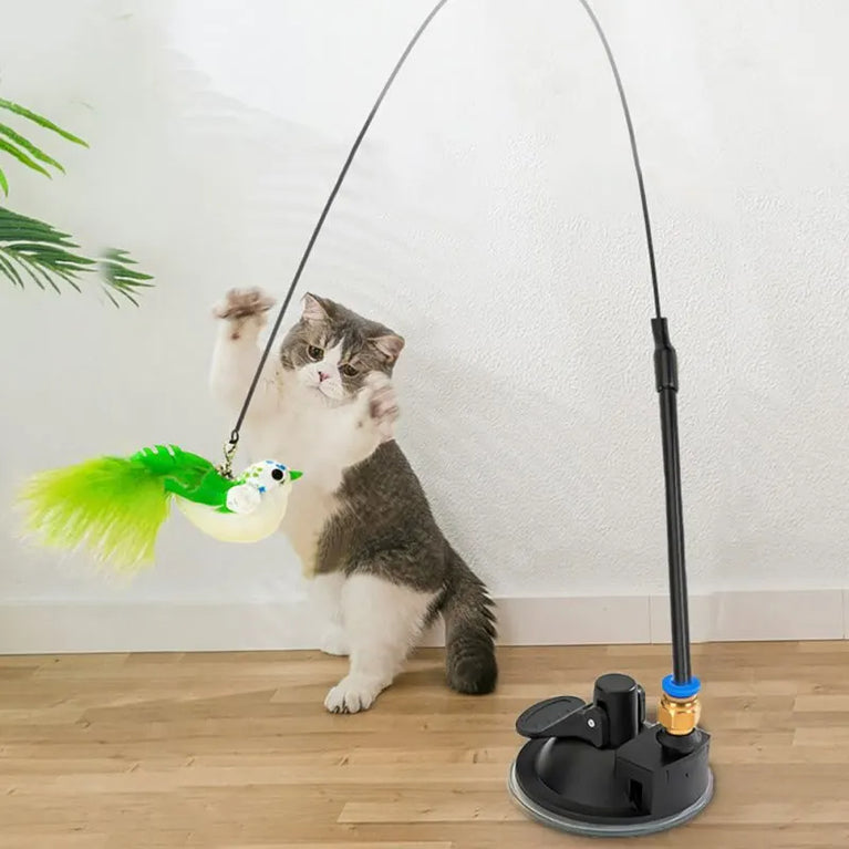 Cat Interactive Toy Simulate Bird Feather Bell Funny Cat Toy