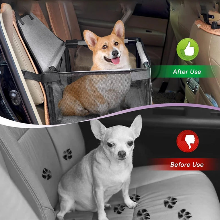 Dog Car Seat Cover Folding Hammock Pet Car Travel Booster Seat Basket