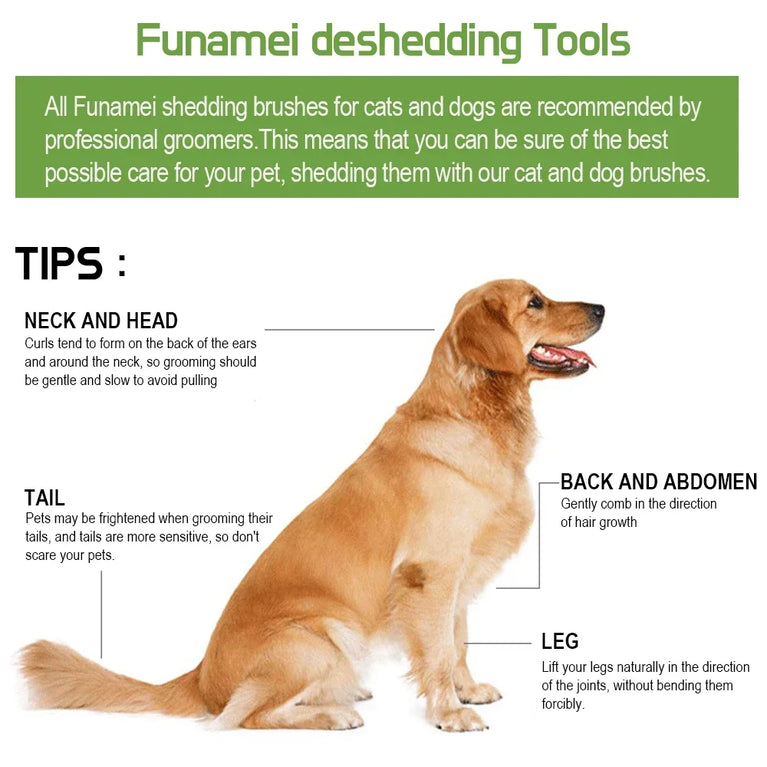 Pet Hair Remover Deshedding Brush Dog Cat Grooming Comb Tool