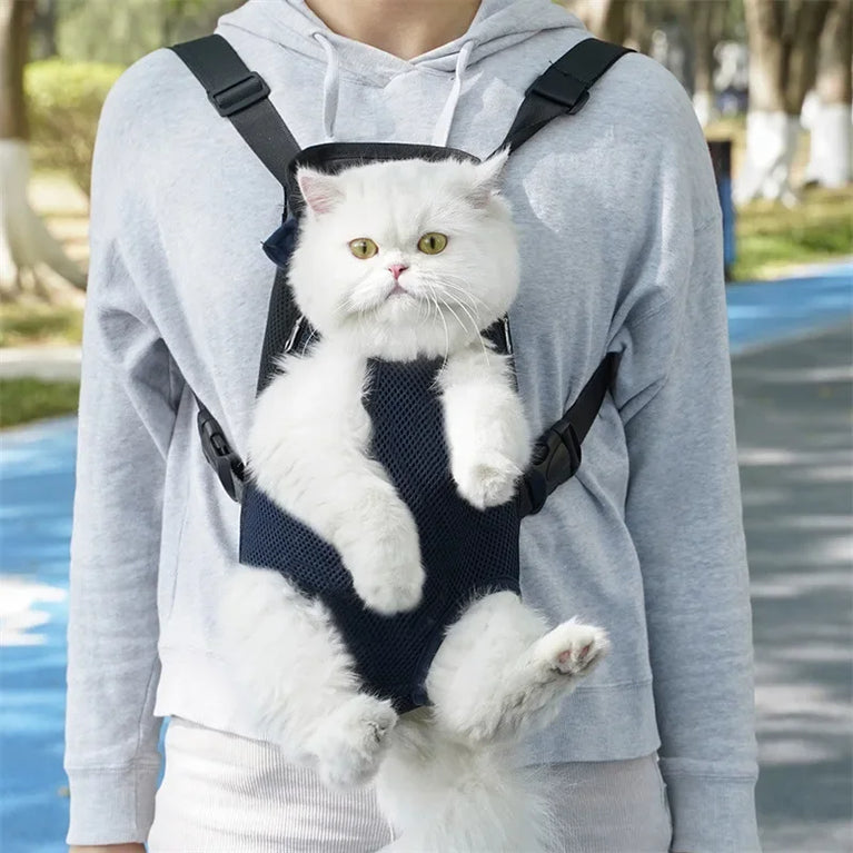 Portable Pet Mesh Backpack | Dual-Shoulder Outdoor Travel Carrier