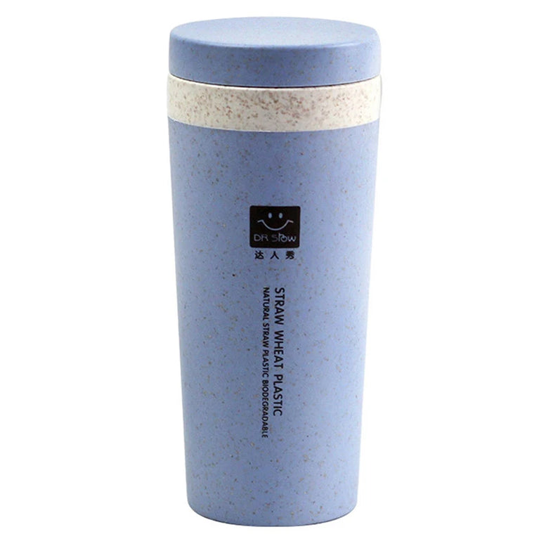 Portable 300ml Wheat Fiber Double Layer Thermal Travel Mug Eco Friendly Water Cup