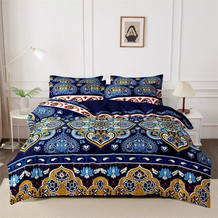 3-Piece Printed Brushed Duvet Cover Set | Soft & Breathable Bedding Collection