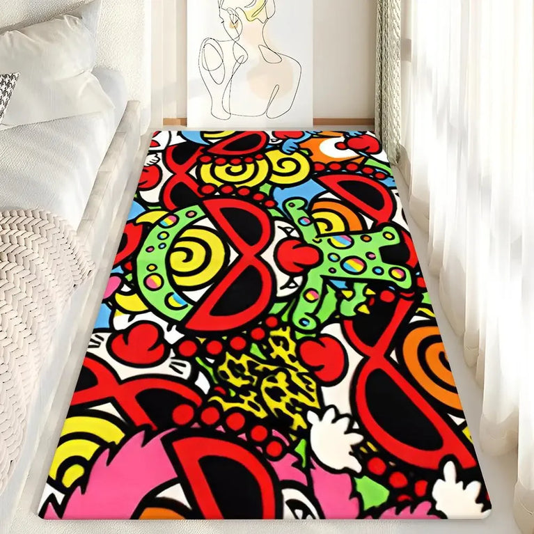 Non-Slip Washable Cartoon Area Rugs for Kids Room and Living