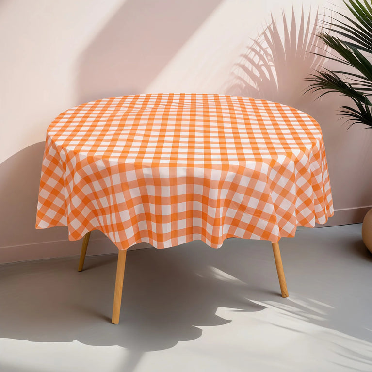 1Pc Disposable Round Table Cloth 84 Inch Plastic Tablecloth Wedding Birthday Party Decor