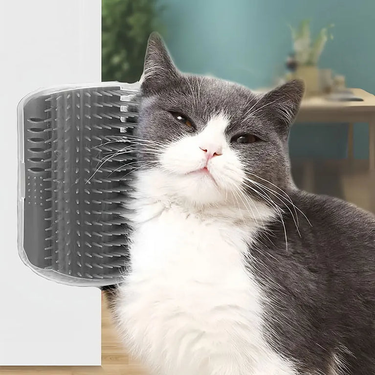 Cat Self Groomer Wall Corner Scratcher Massage Brush Pet Hair Remover Tool