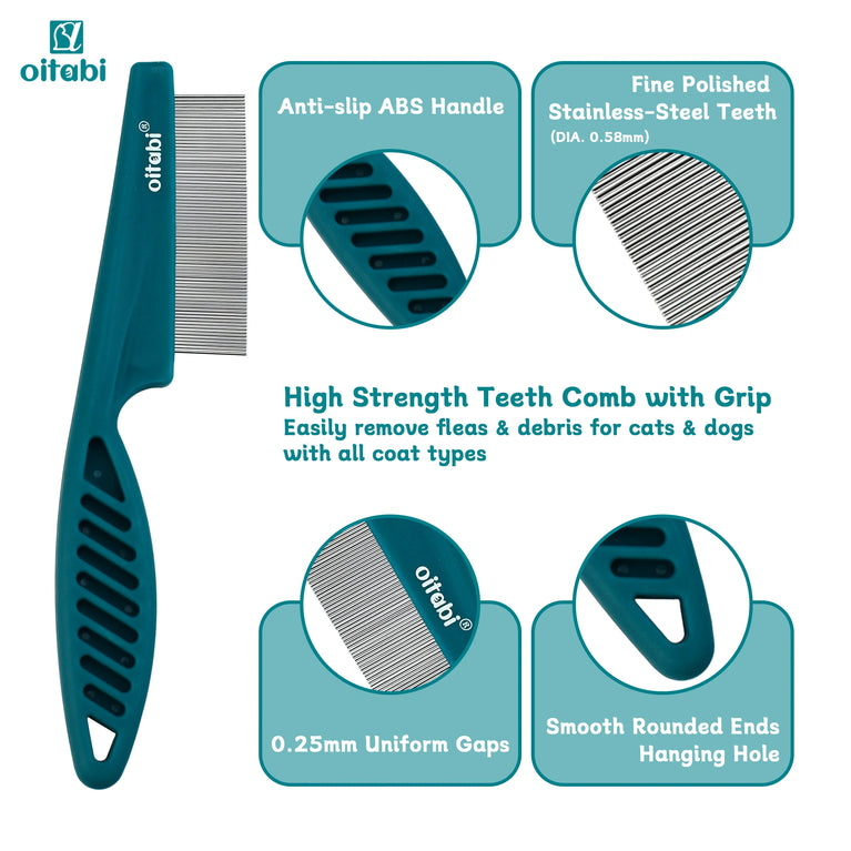 Dog Grooming Comb Set Stainless Steel Pet Flea Lice Tear Stain Remover Tool