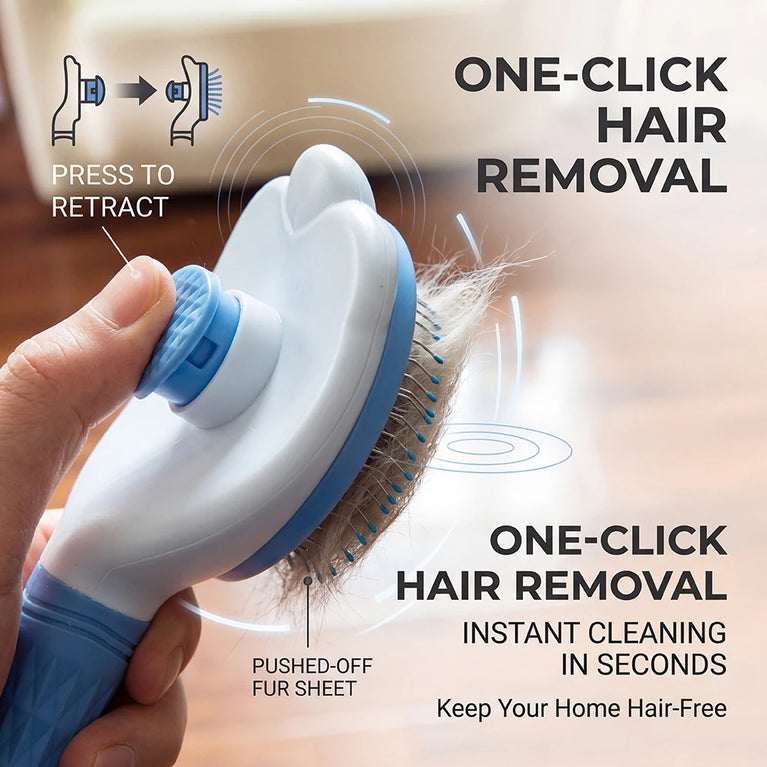Self Cleaning Pet Hair Remover Brush for Dogs Cats Grooming