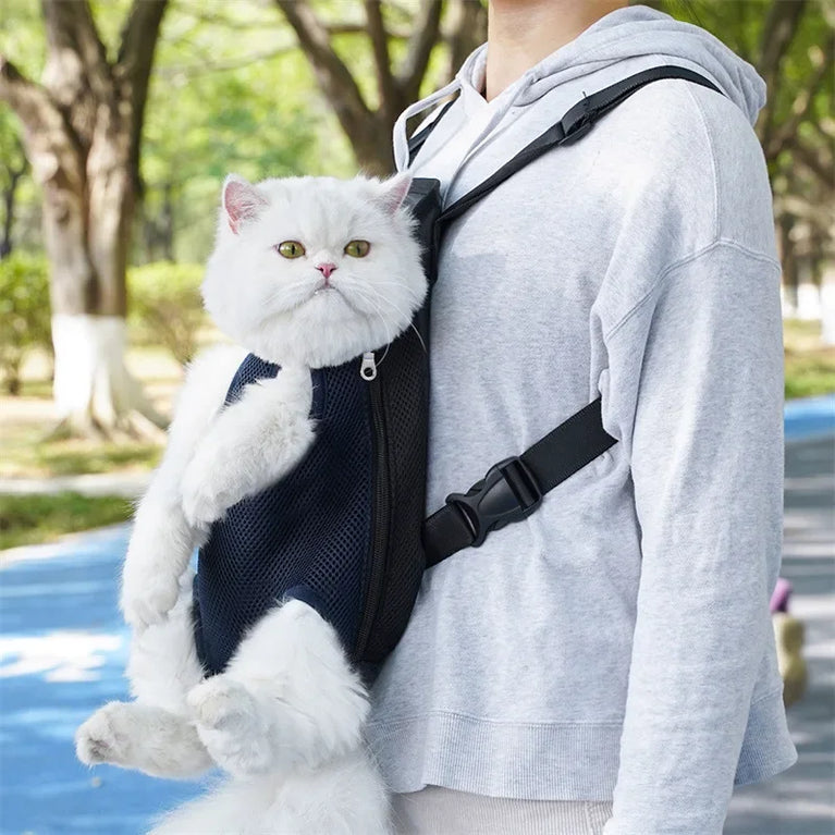 Portable Pet Mesh Backpack | Dual-Shoulder Outdoor Travel Carrier