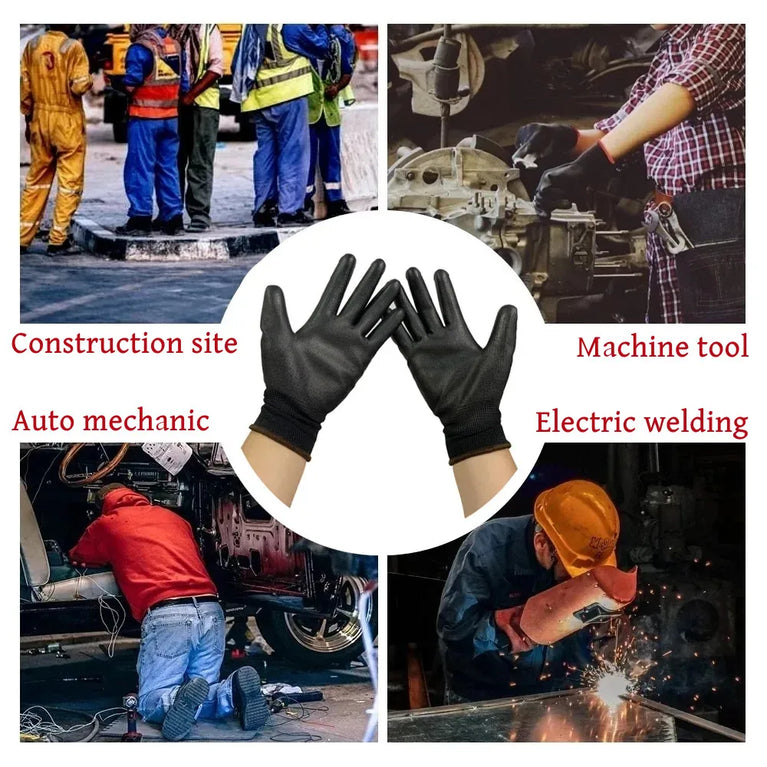 Durable Gardening Gloves Anti Slip Safety Work Gloves 10 Pairs