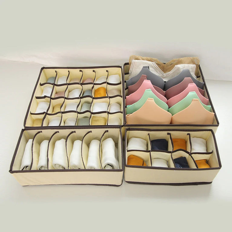 Non-Woven Underwear & Sock Organizer | Foldable Wardrobe Drawer Divider