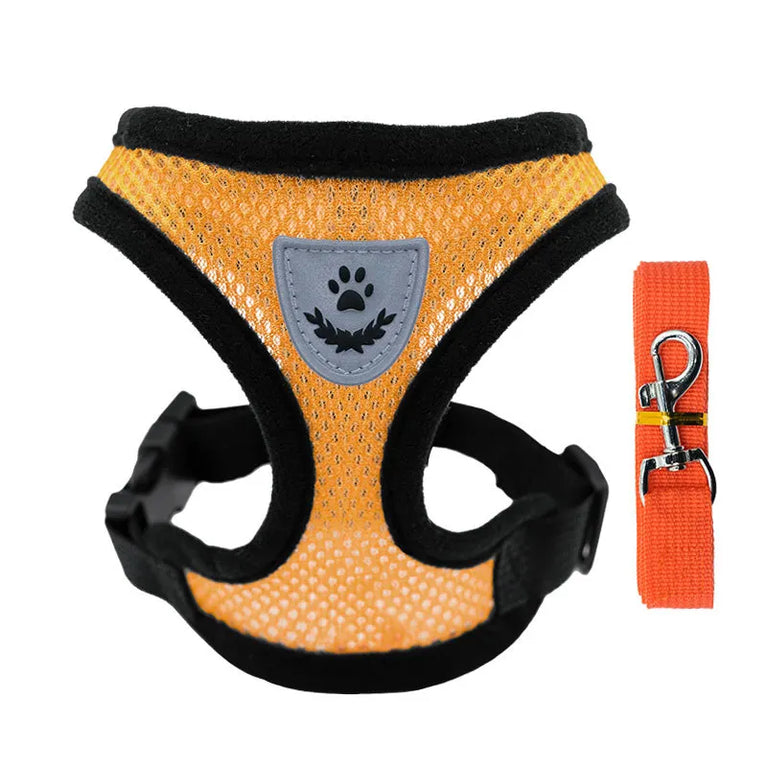 Breathable Mesh Cat Small Dog Harness And Leash Kitten Puppy Adjustable Vest Set
