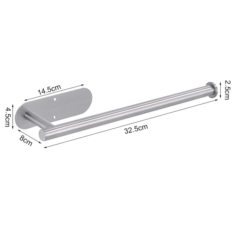 Stainless Steel Paper Towel Holder | Multi-Function Wall Mount & Under Cabinet Rack