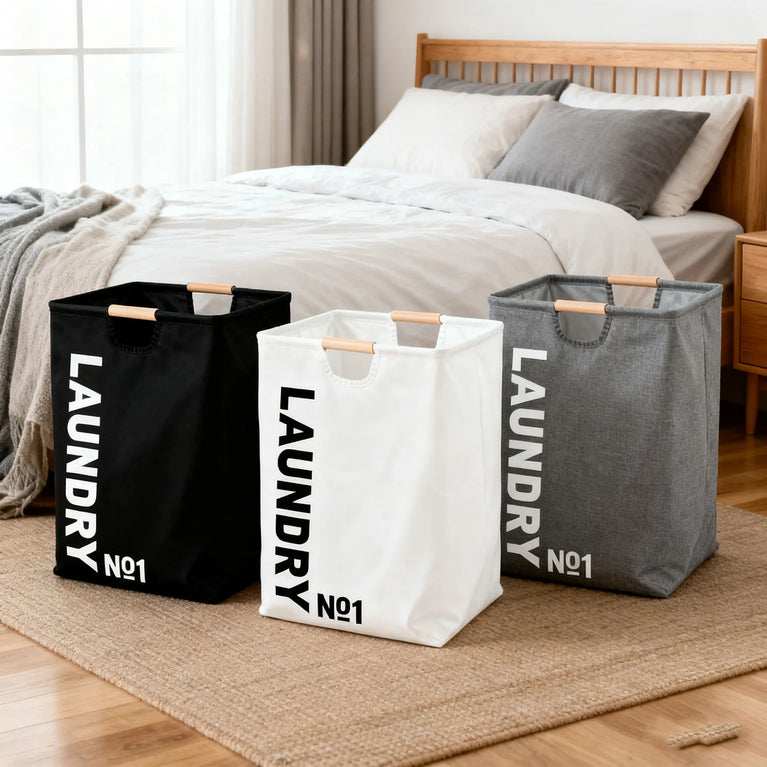 Large Capacity Waterproof Laundry Basket | Foldable Fabric Storage Bin with Handles