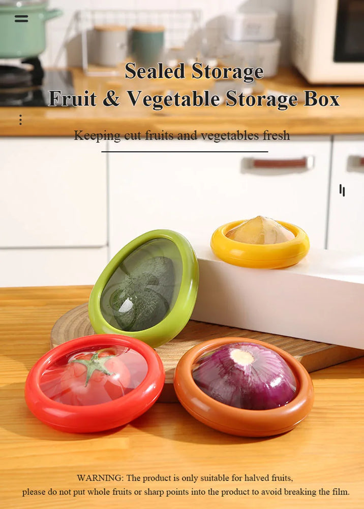 Fruit Vegetable Airtight Fresh Storage Box Lemon Tomato Avocado Preservation Seal Cover